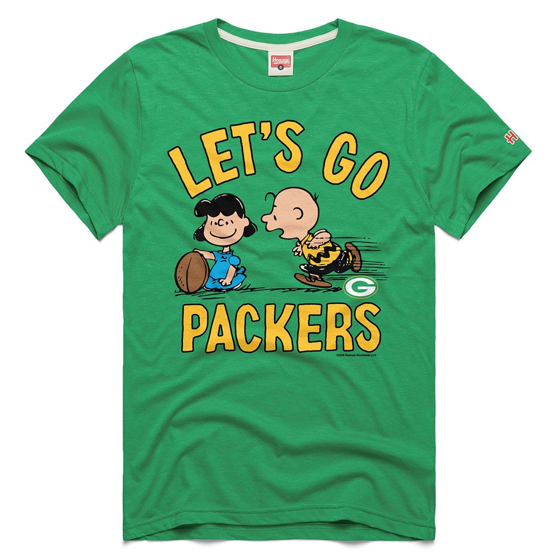Packers Homage Peanuts Kicking T-Shirt