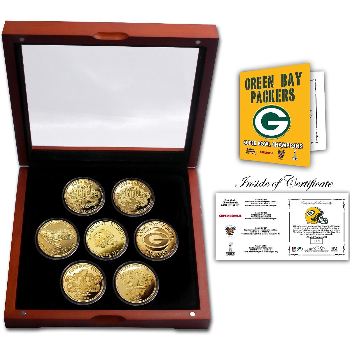 Packers 4-Time Super Bowl Champs Coin Set
