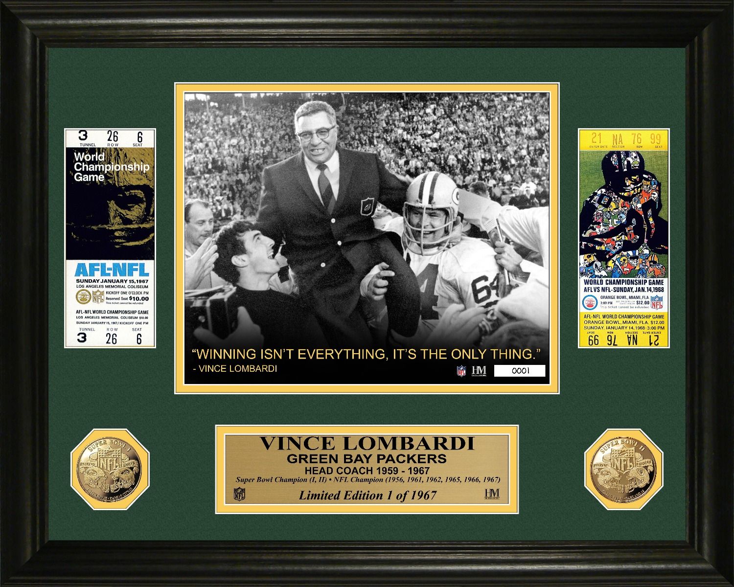 Lombardi Super Bowl Ticket Gold Coin Photomint