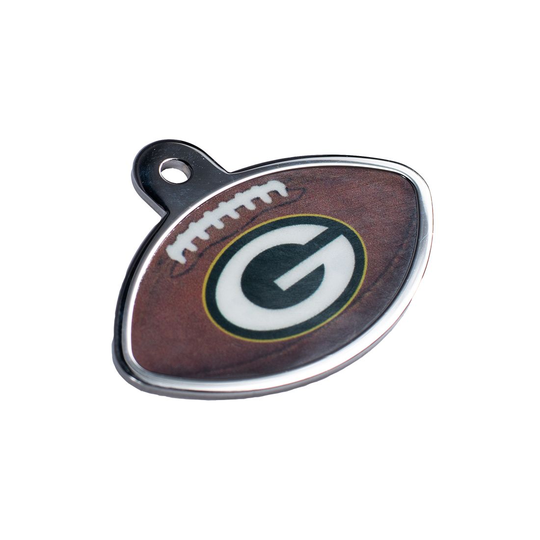 Packers Engravable Football Shaped 3D Tag
