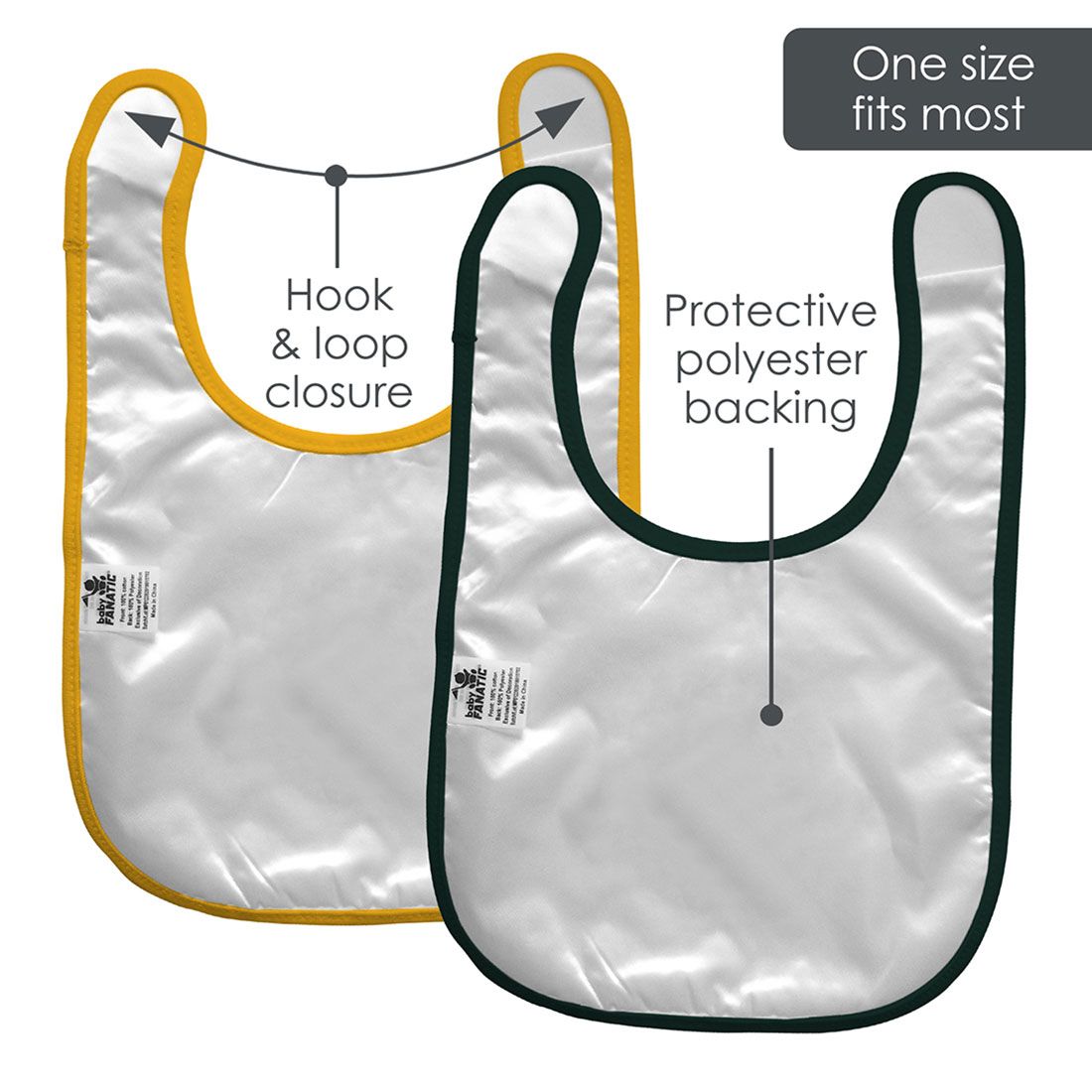 Packers Team Color 2-Pack Baby Bibs