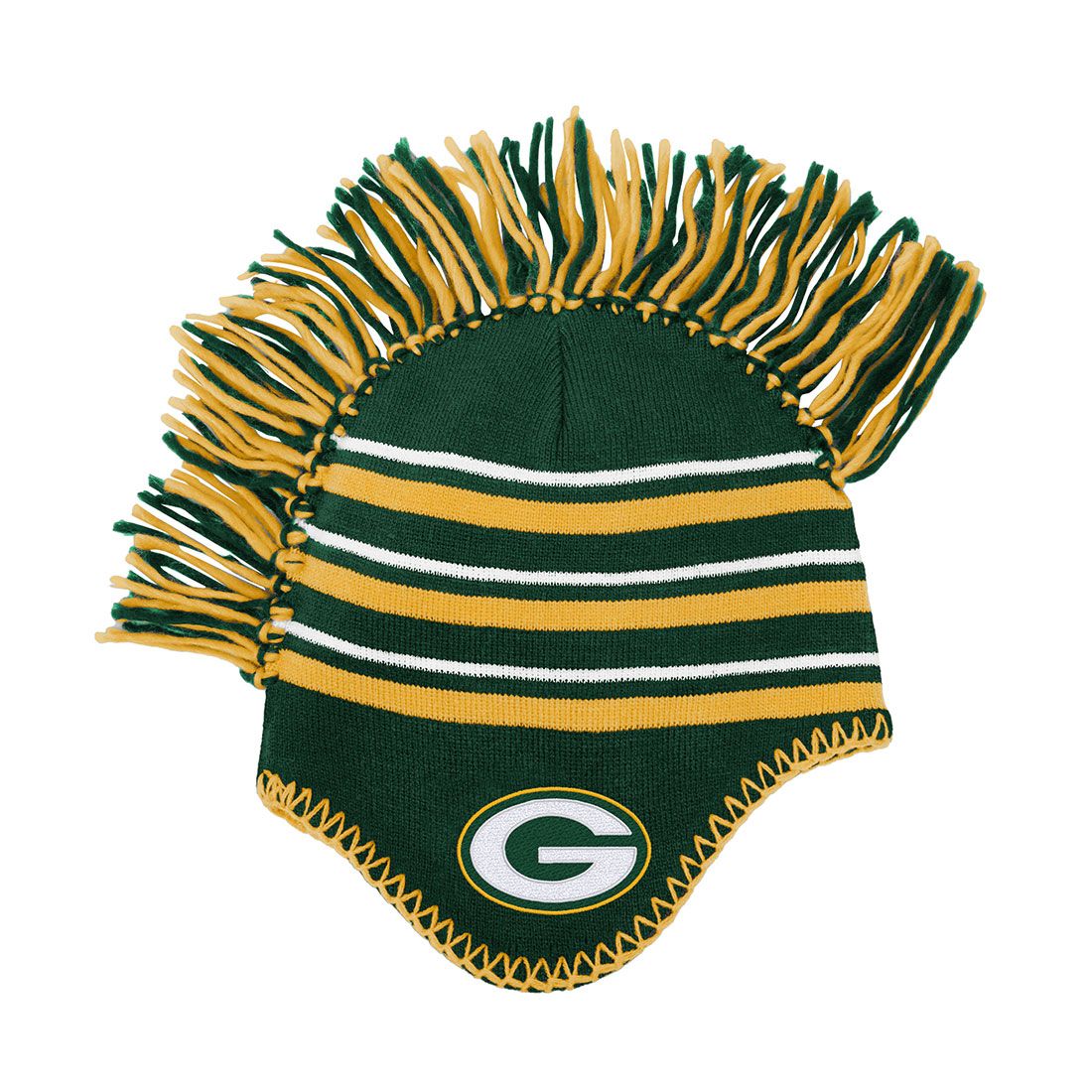 Packers Pre-School Stripe Fringe Knit Hat