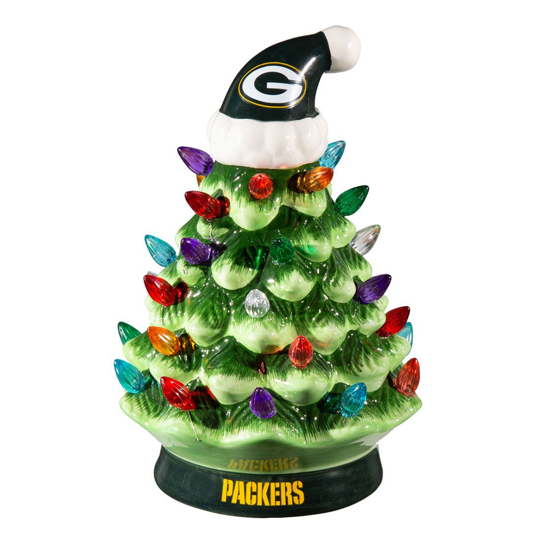 Packers Ceramic Tabletop LED Light-Up Tree