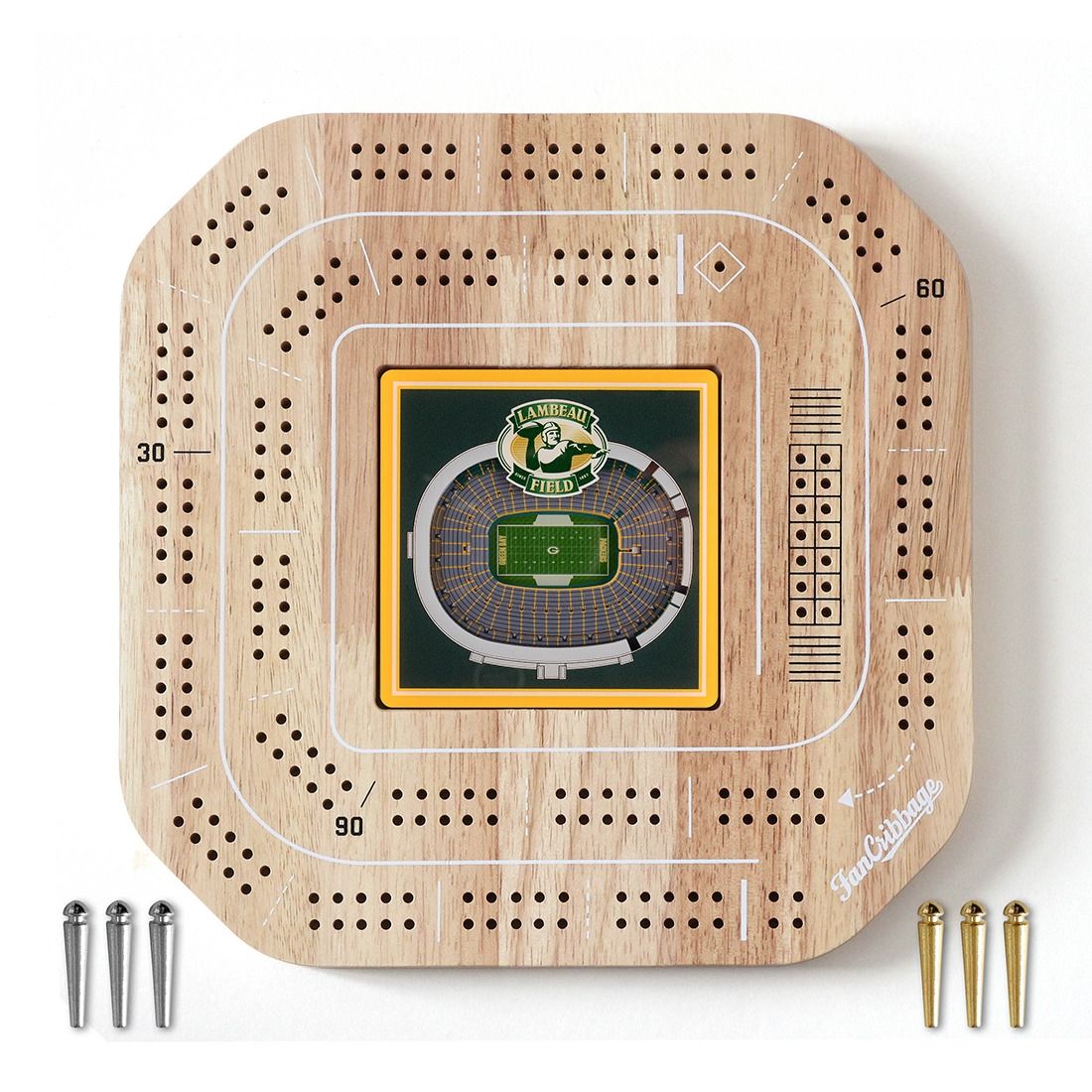 Lambeau Field Stadium View Cribbage Board