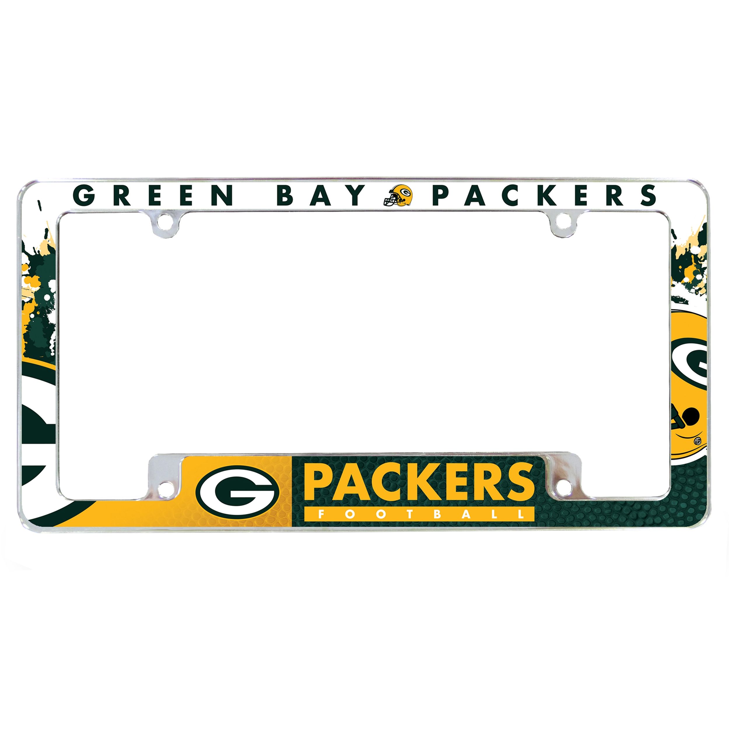 Packers All-Over Chrome License Plate Frame 3 Packers All-Over Chrome License Plate Frame