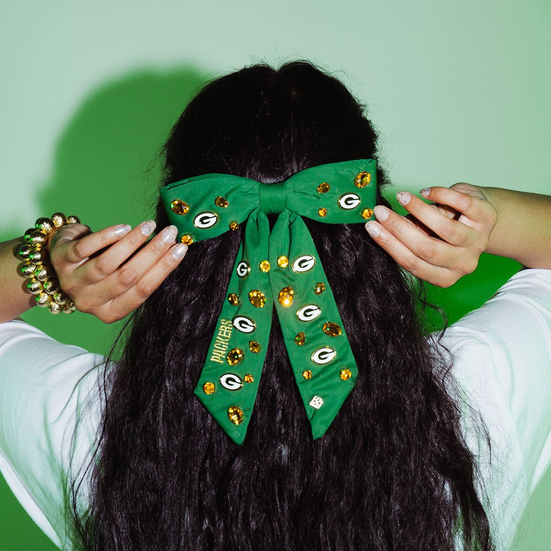 Packers Brianna Cannon Green Bow Barrette