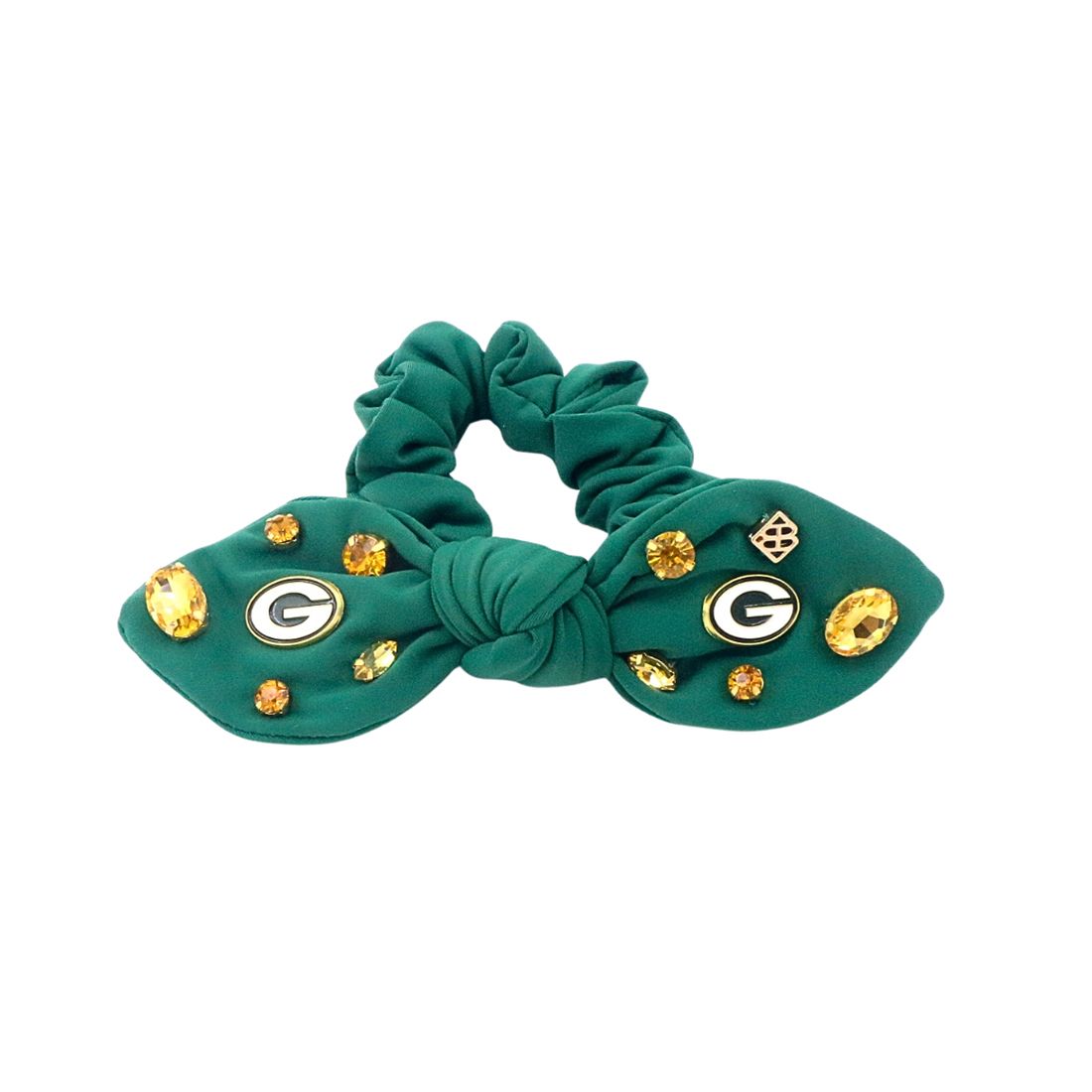 Packers Brianna Cannon Green Logo Bow Scrunchie