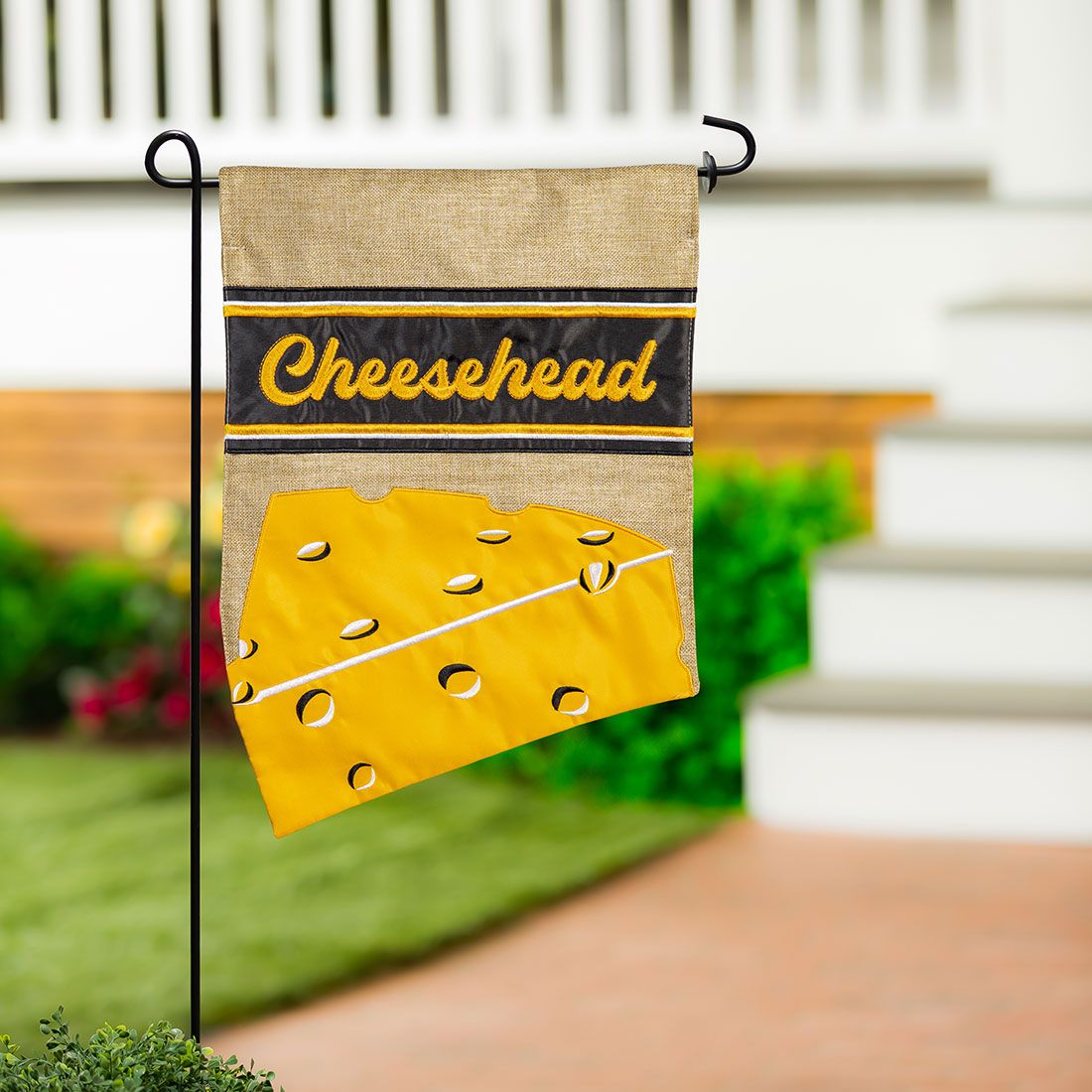 Cheesehead® Shaped Garden Flag 3 Cheesehead® Shaped Garden Flag