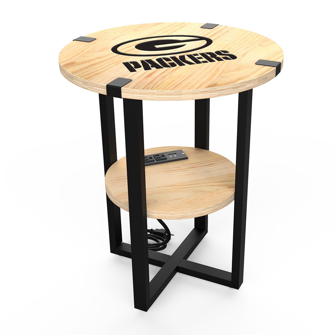Packers Side Table with Charging Station