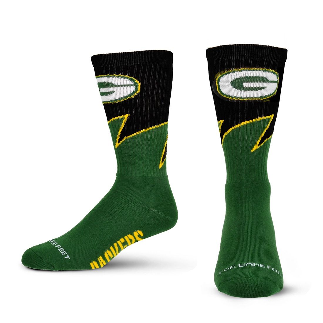 Packers Youth Black Wave Sock