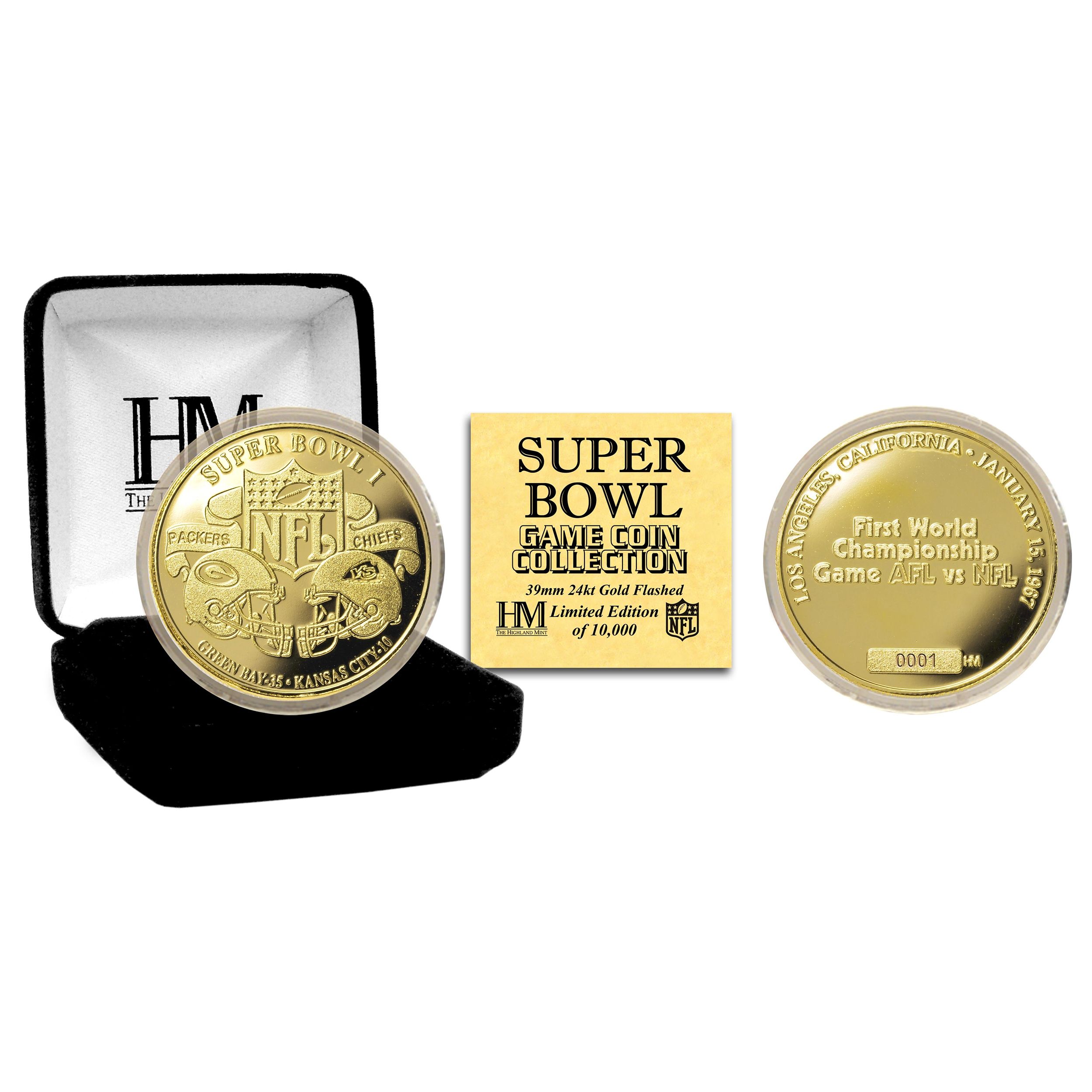 Packers Super Bowl I Gold Plated Flip Coin