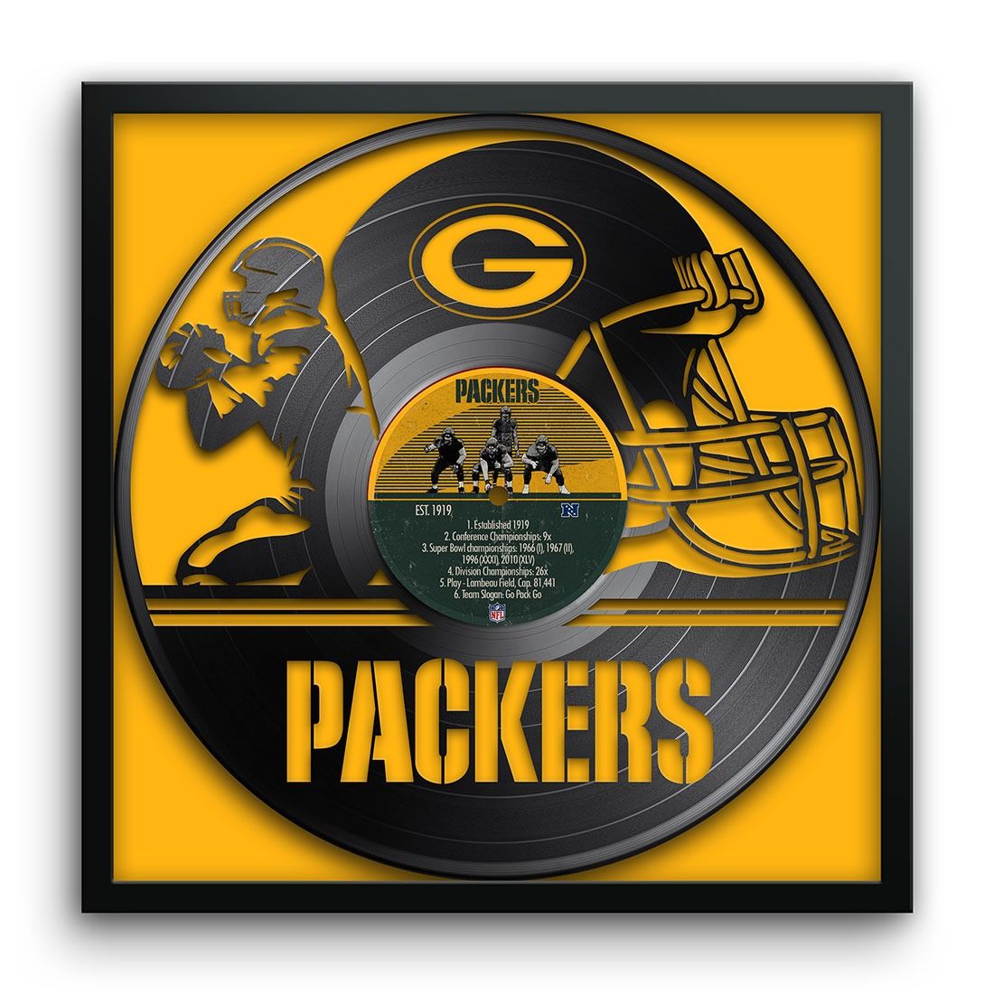 Packers Team Vinyl Record Wall Art Print