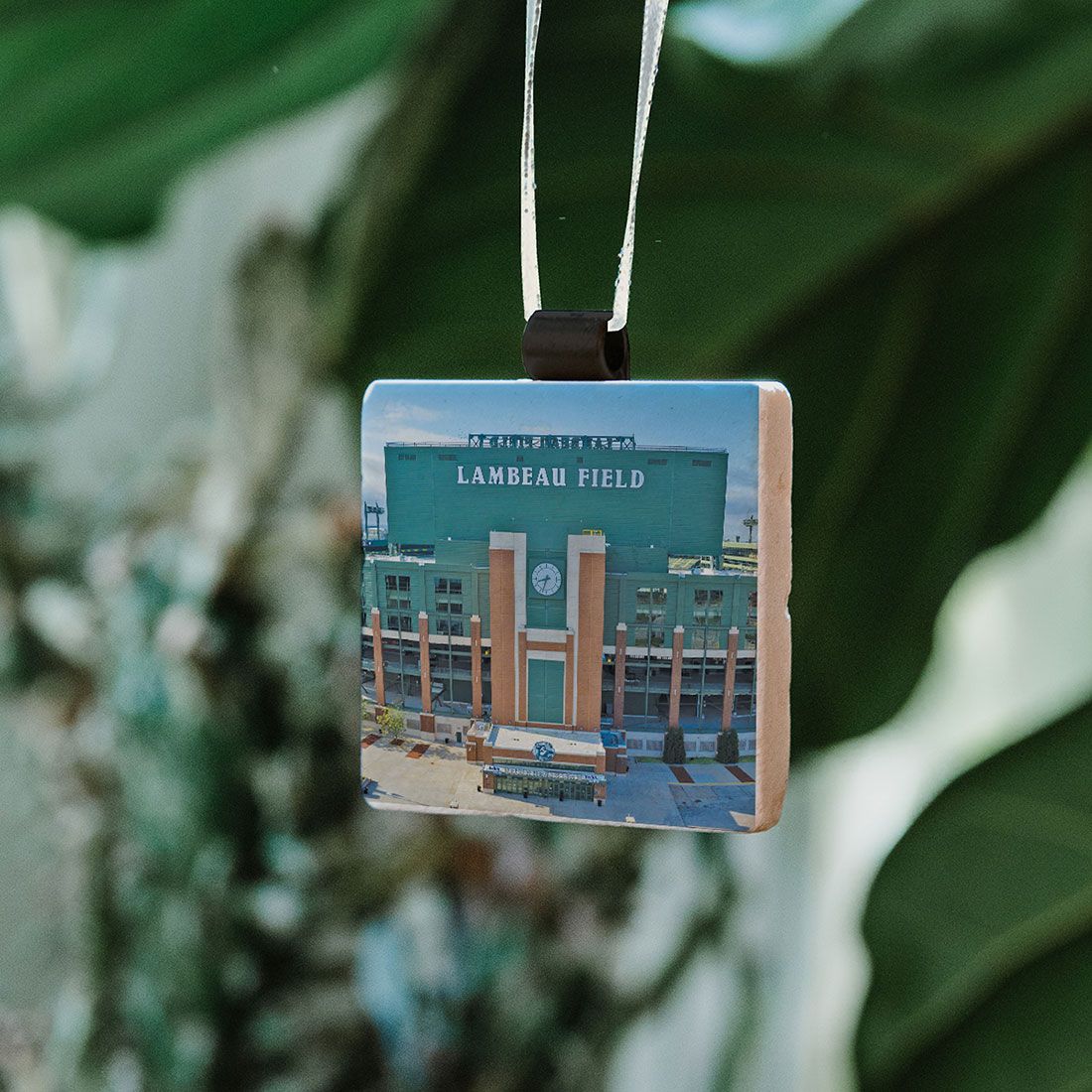 Lambeau Field Facade Tumbled Marble Tile Ornament