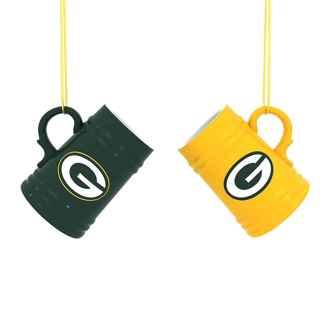 Packers Ceramic Mini Stein 2-Piece Ornament Set 7 Packers Ceramic Mini Stein 2-Piece Ornament Set