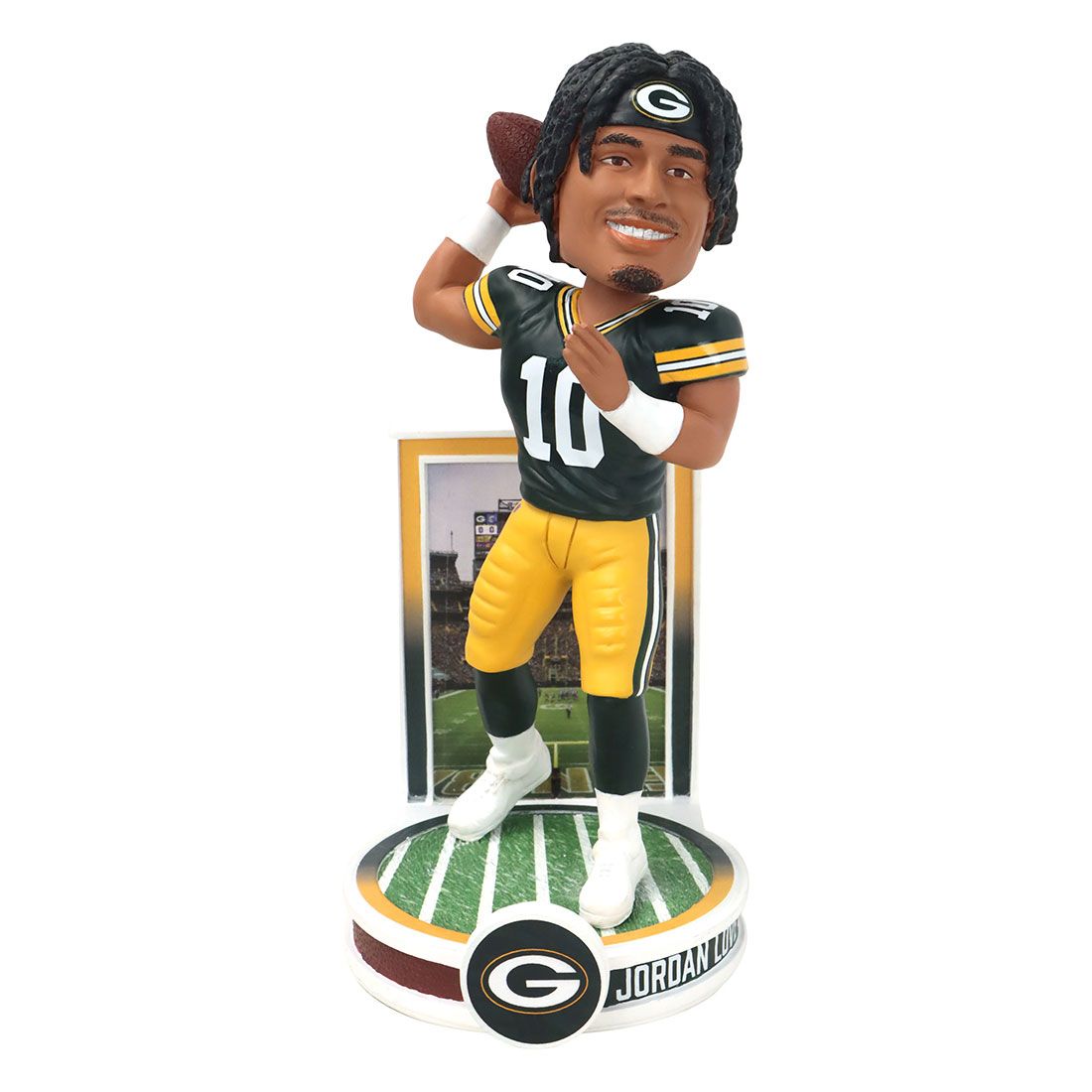 Packers FOCO #10 Jordan Love Banner Bobblehead 1 Packers FOCO #10 Jordan Love Banner Bobblehead