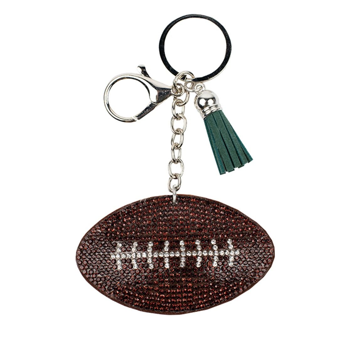 Packers Rhinestone Puff Keychain