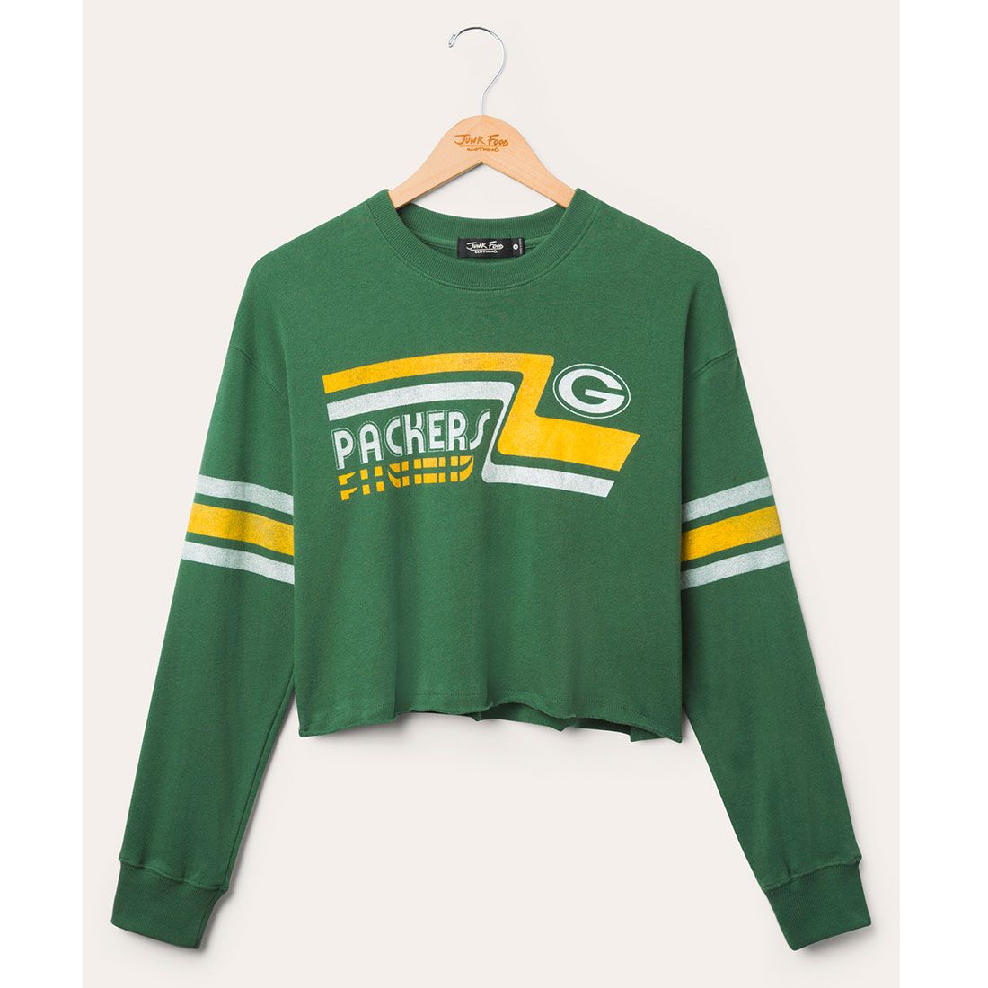 Packers Junk Food Womens Kickoff Cropped Crew 1 Packers Junk Food Womens Kickoff Cropped Crew