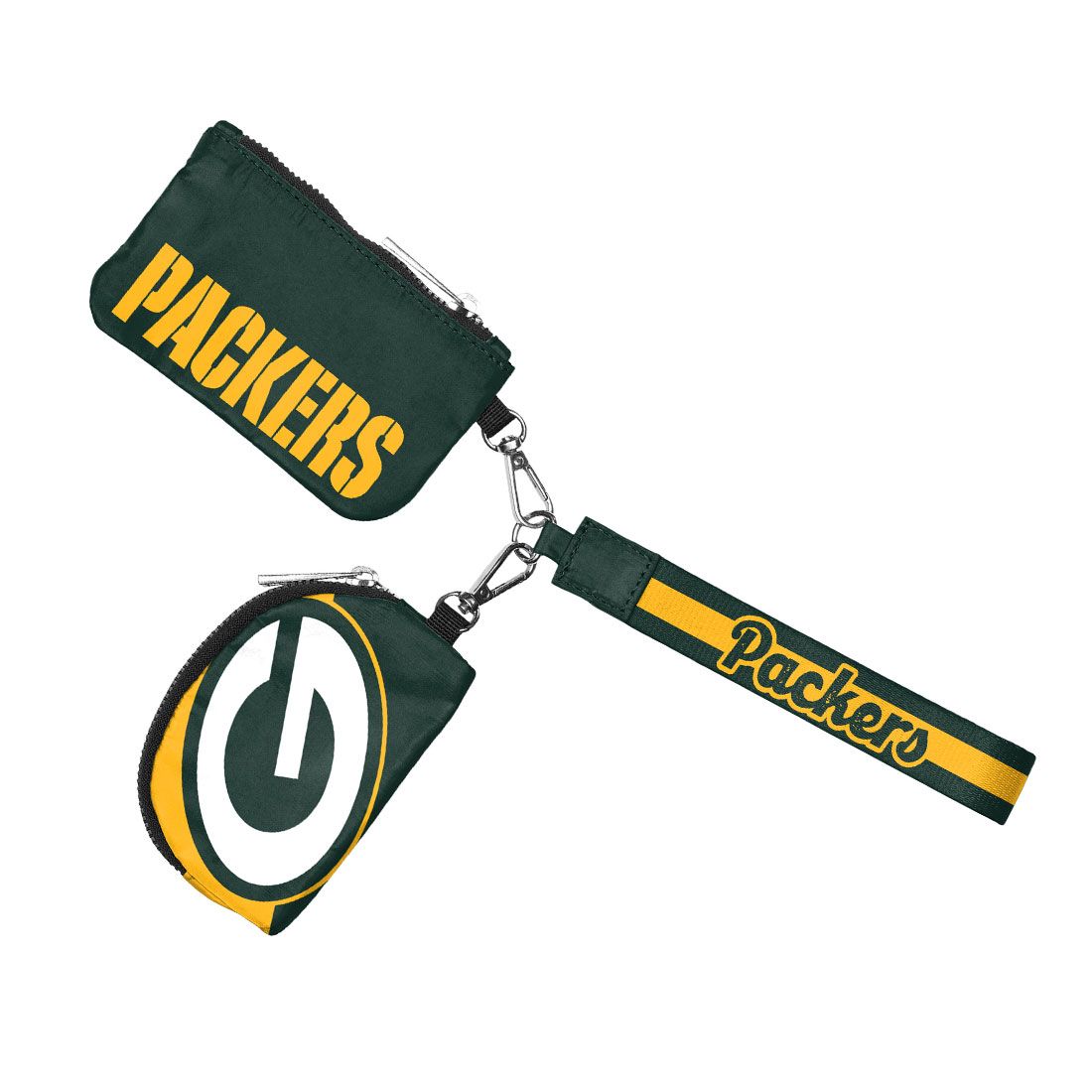 Packers FOCO Big Logo Dual Pouch Wristlet