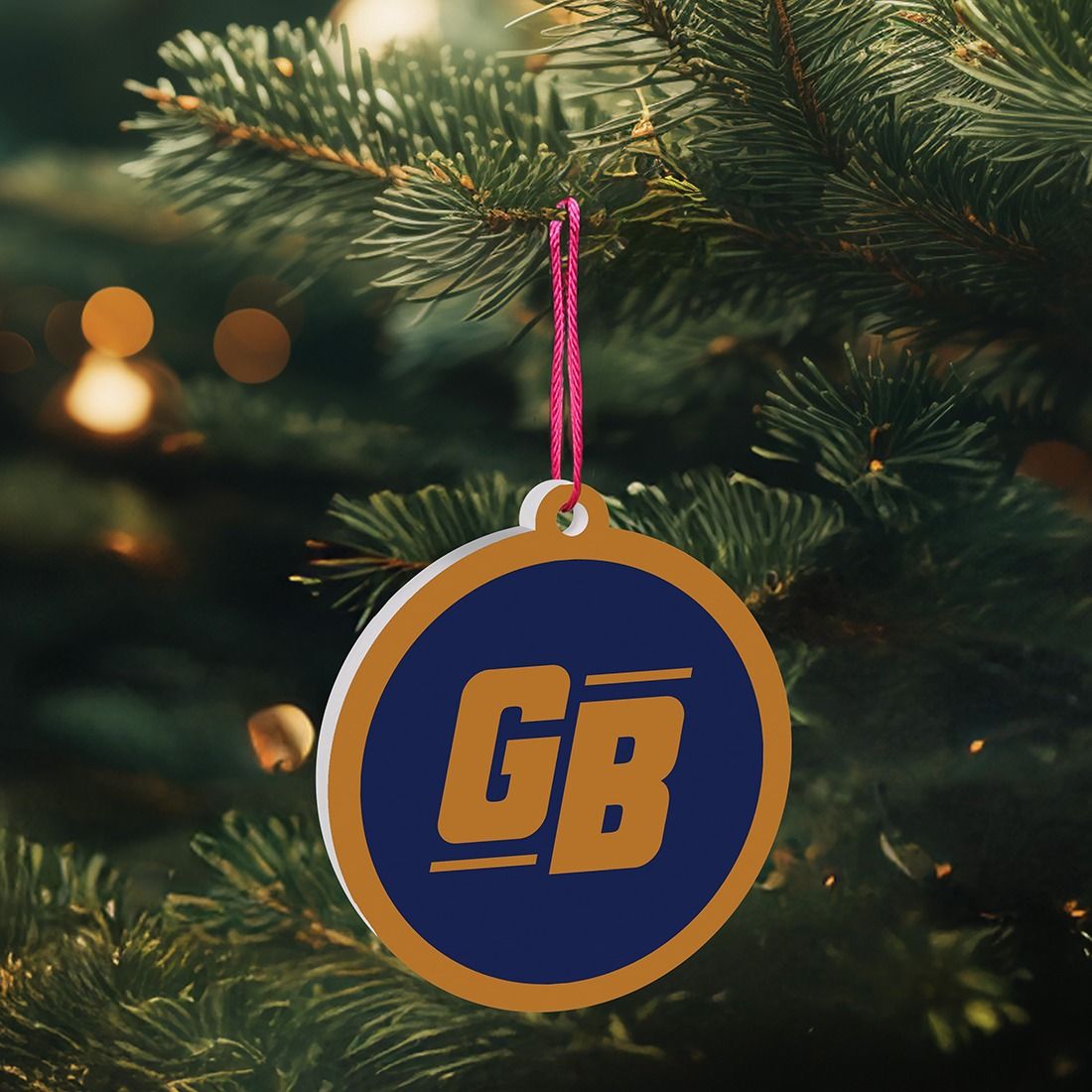 Packers 23 Classic GB Round Wooden Ornament