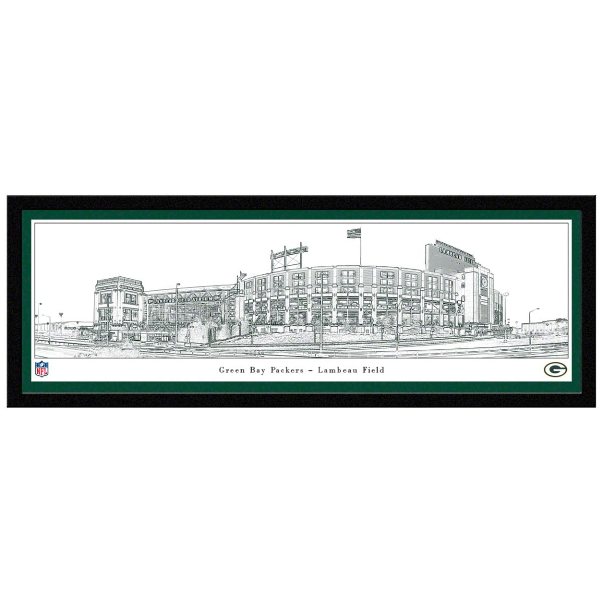 Lambeau Field Line Art Panoramic - Select Frame 3 Lambeau Field Line Art Panoramic - Select Frame