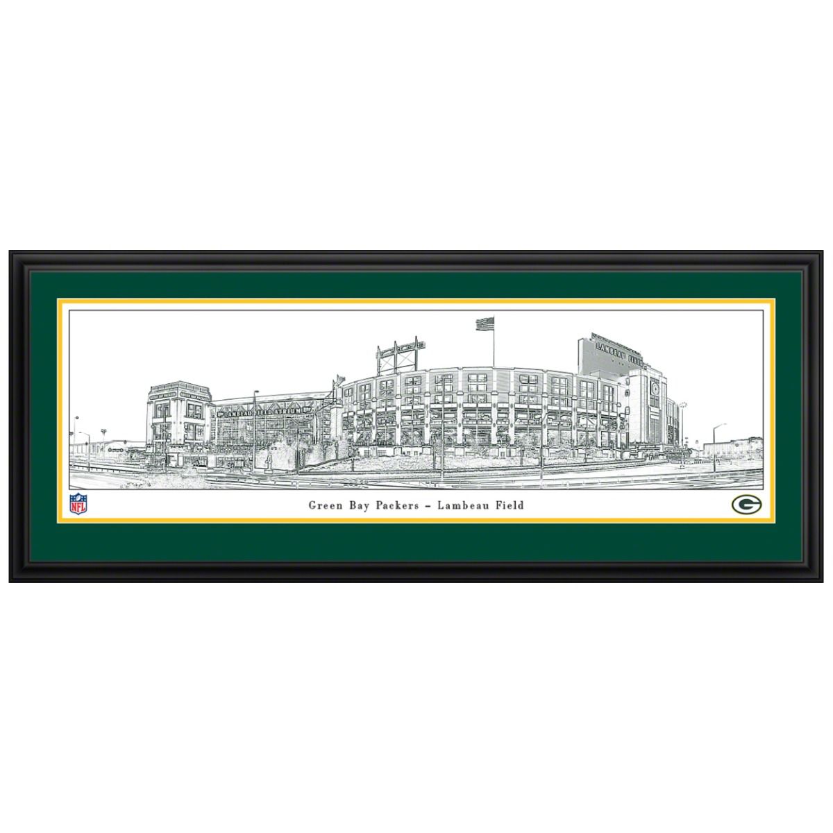 Lambeau Field Line Art Panoramic - Deluxe Frame 1 Lambeau Field Line Art Panoramic - Deluxe Frame