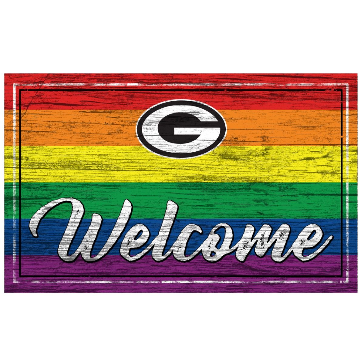 Packers Welcome Pride Wood Sign