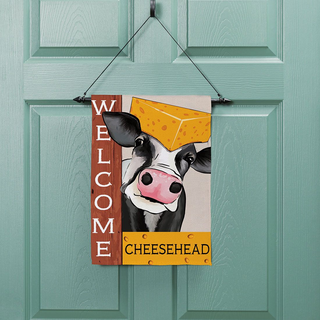 Cheesehead&reg; Cow Garden Flag