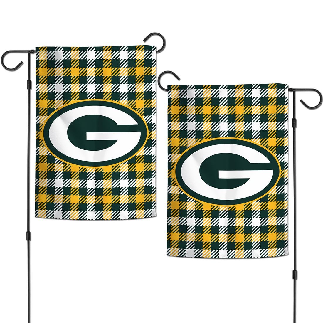 Packers Wincraft Plaid 2-Sided Garden Flag