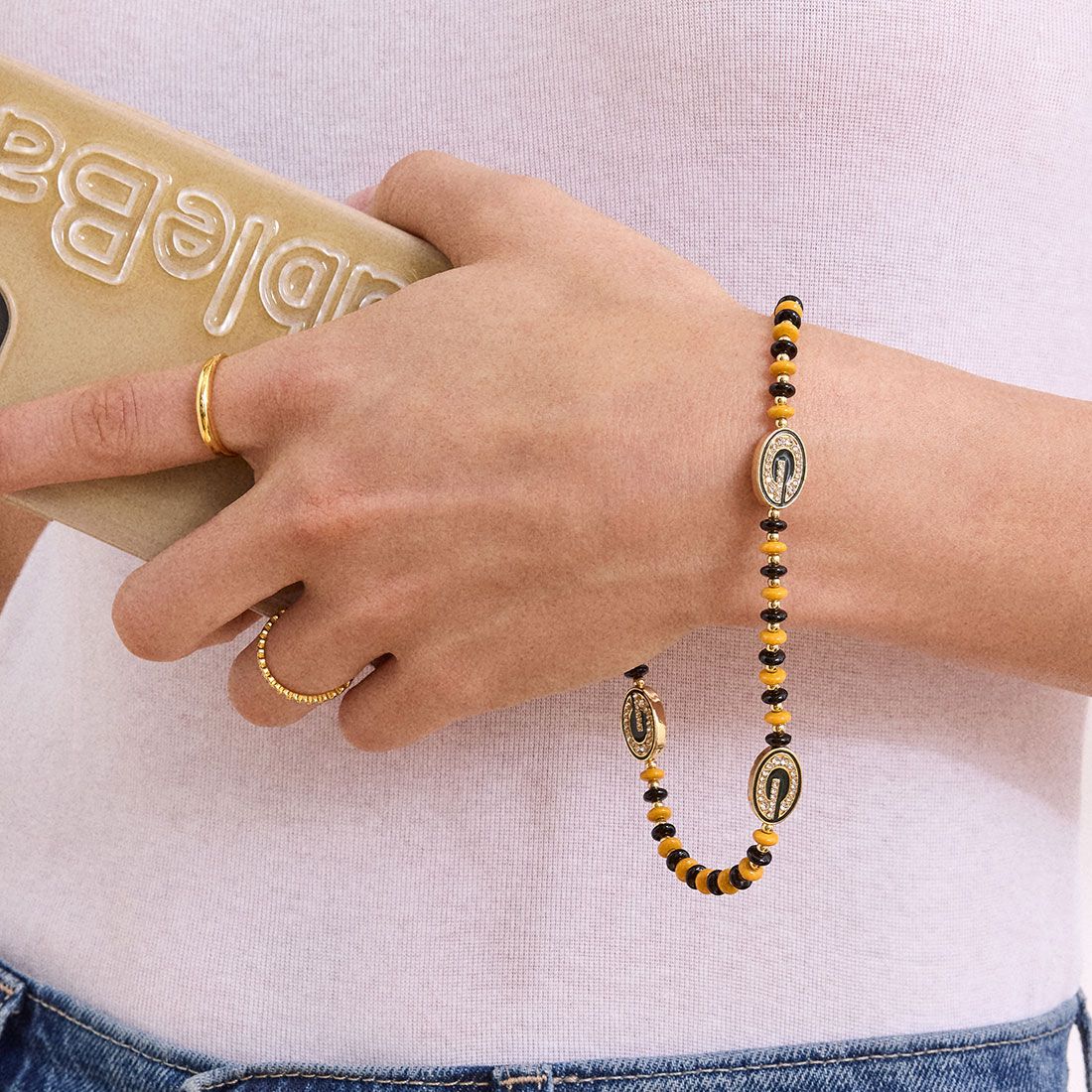 Packers BaubleBar Beaded Phone Strap