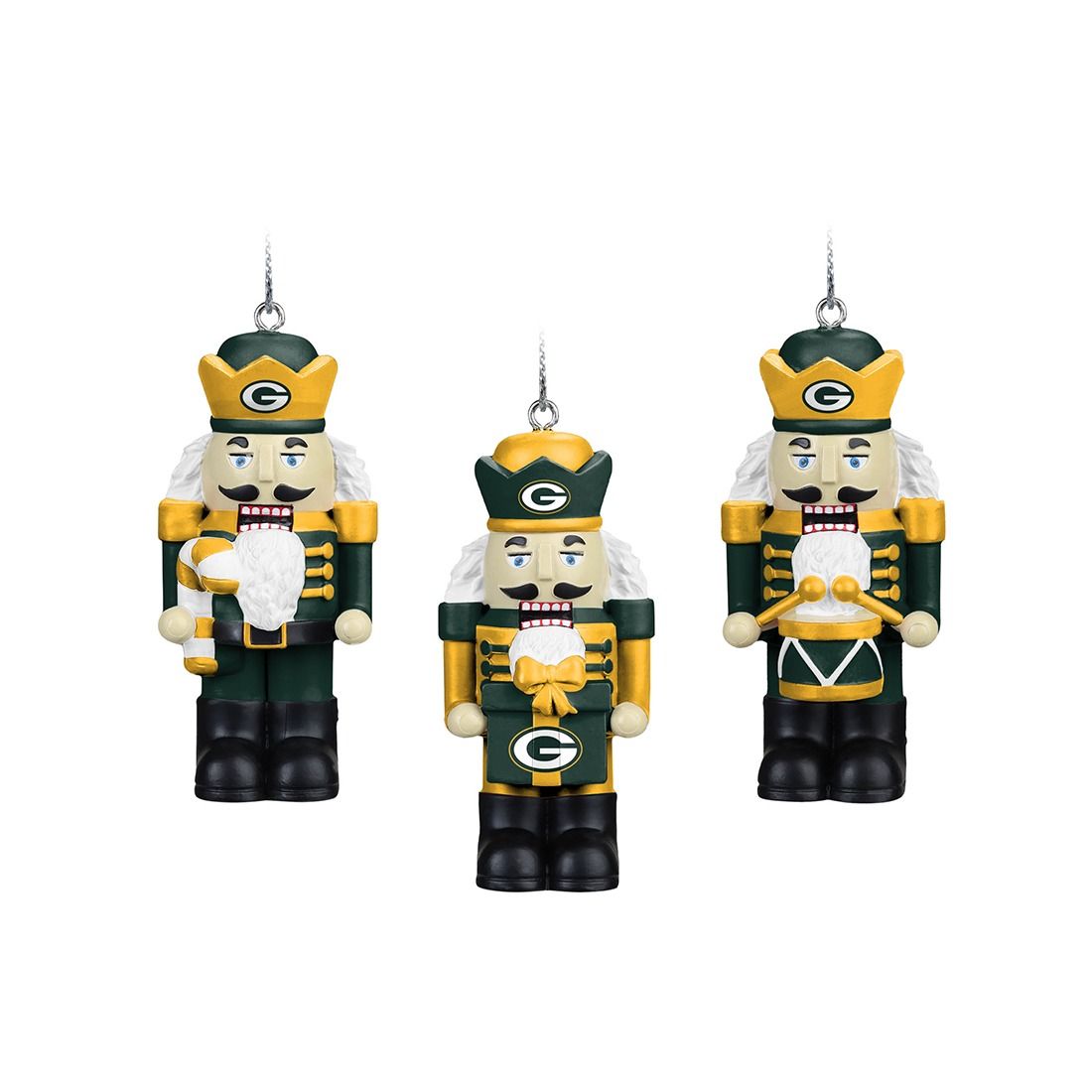 Packers FOCO 3-Pack Nutcracker Ornament Set