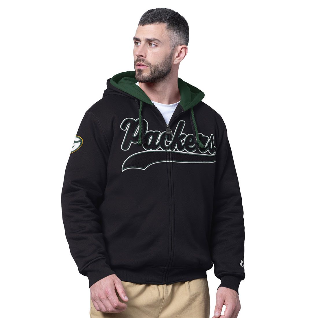 Packers Starter Big Shot Full Zip Hooded Jacket 4 Packers Starter Big Shot Full Zip Hooded Jacket