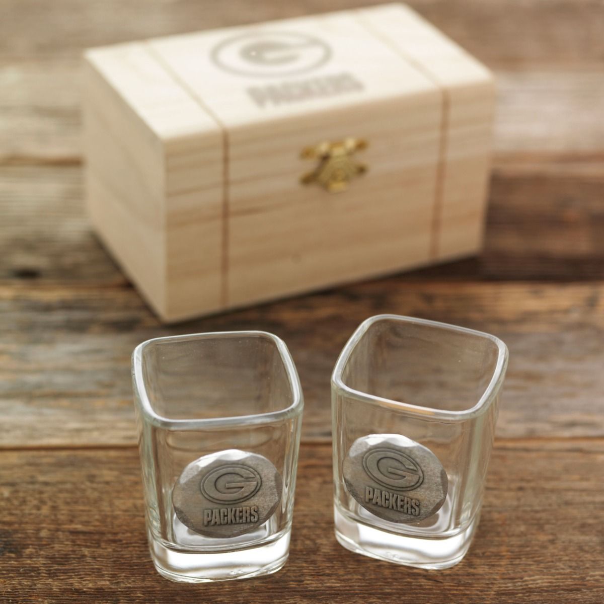 Packers Personalized 2-Piece Box Shot Glass Set 1 Packers Personalized 2-Piece Box Shot Glass Set