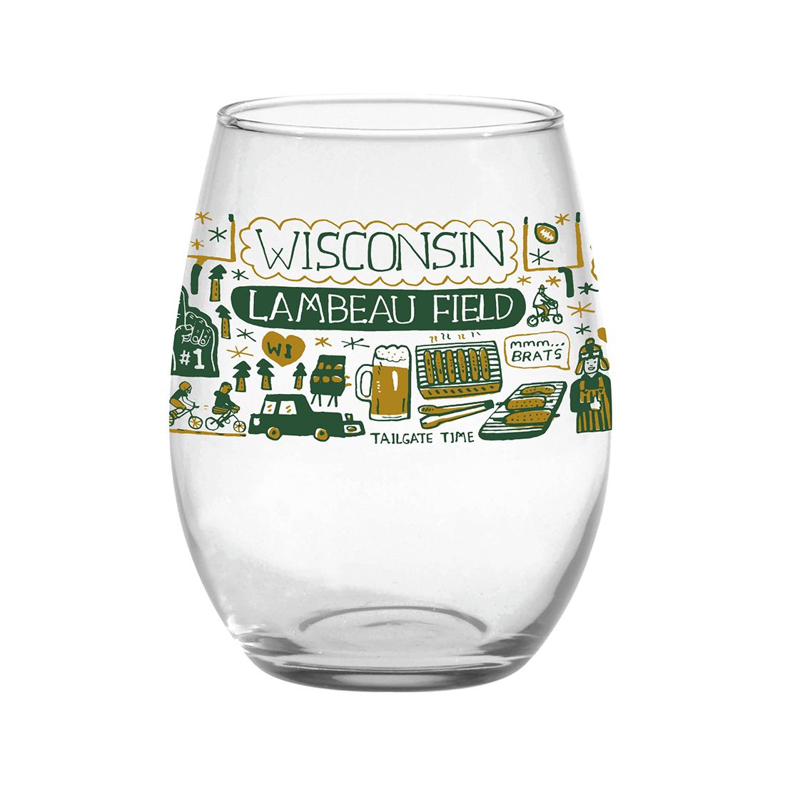 Lambeau Field Julia Gash Stemless Wine Glass