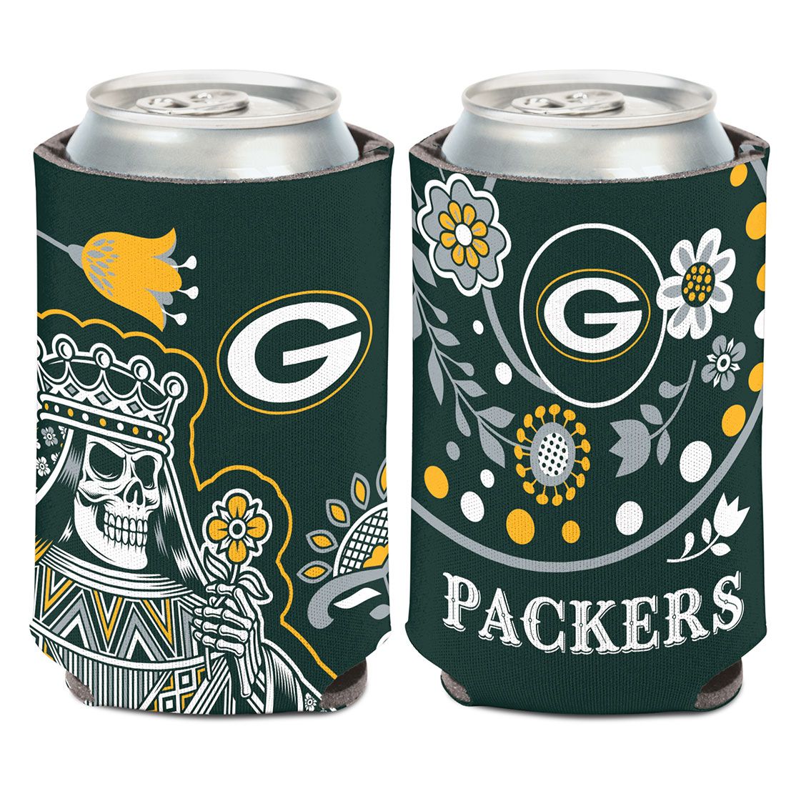 Packers Wincraft Floral Sugar Skull Can Cooler