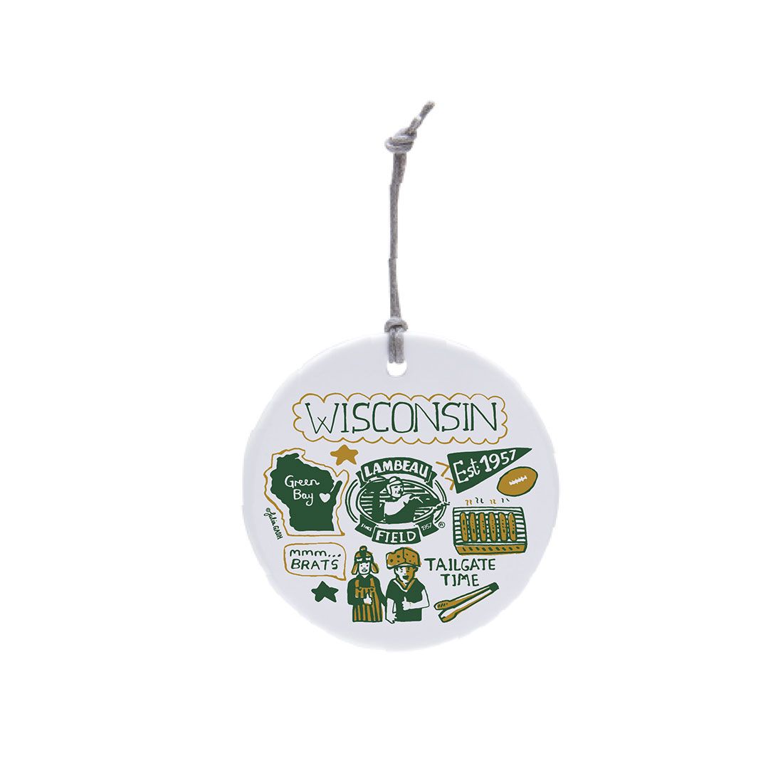 Lambeau Field Julia Gash Circle Ornament