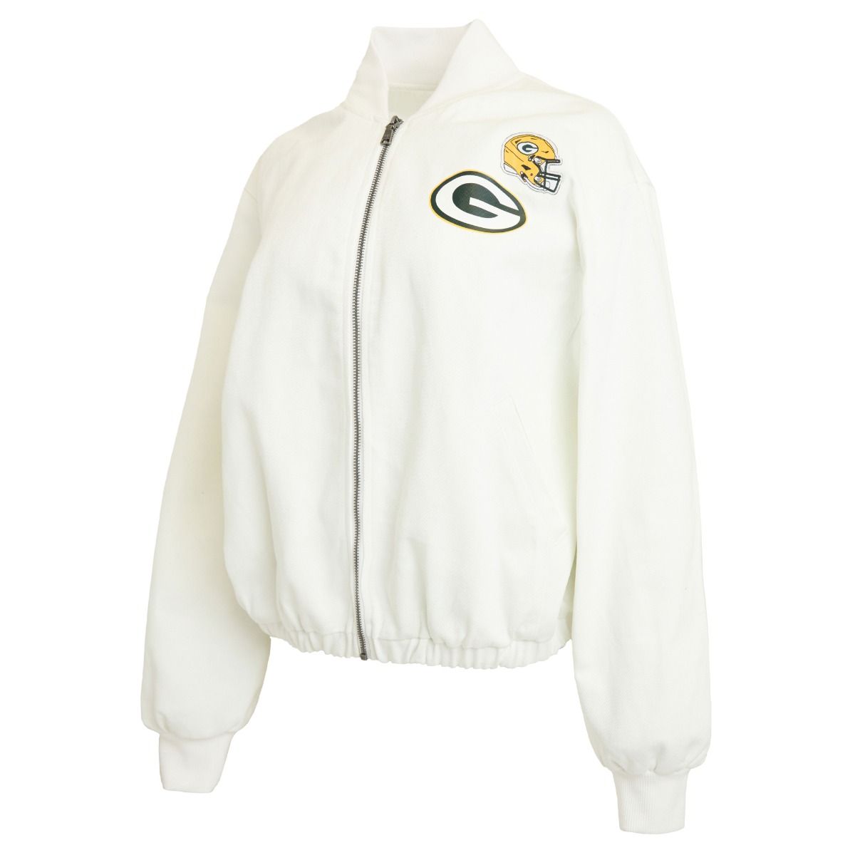 Packers Erin Andrews Womens White Denim Jacket