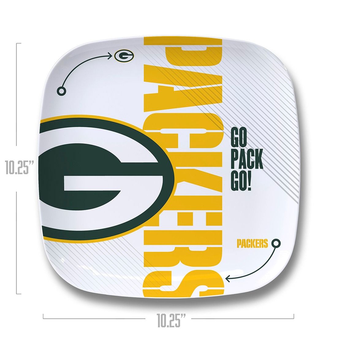 Packers Large Melamine Dinner Plate 2 Packers Large Melamine Dinner Plate