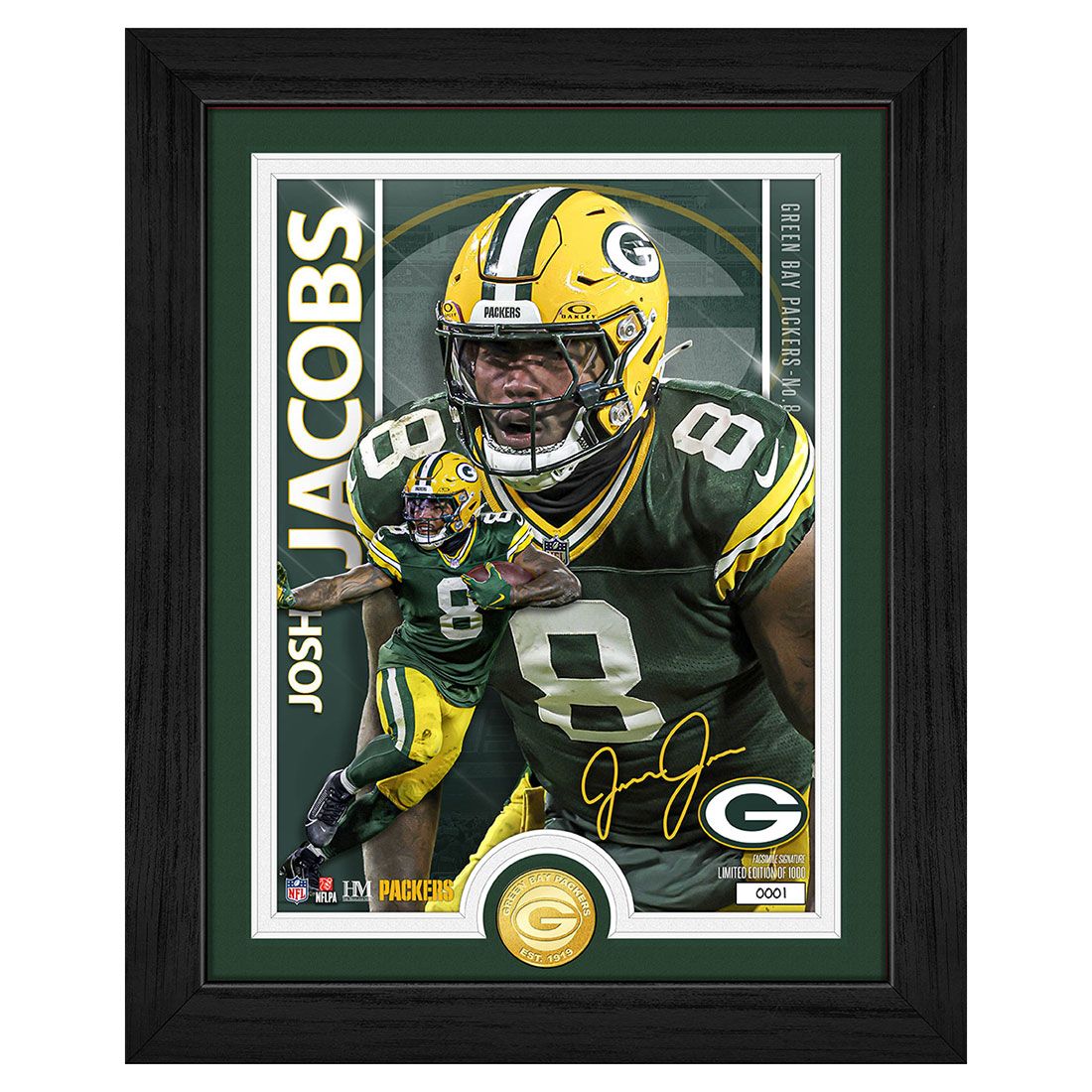 Packers #8 Josh Jacobs Artist Proof Photomint 3 Packers #8 Josh Jacobs Artist Proof Photomint