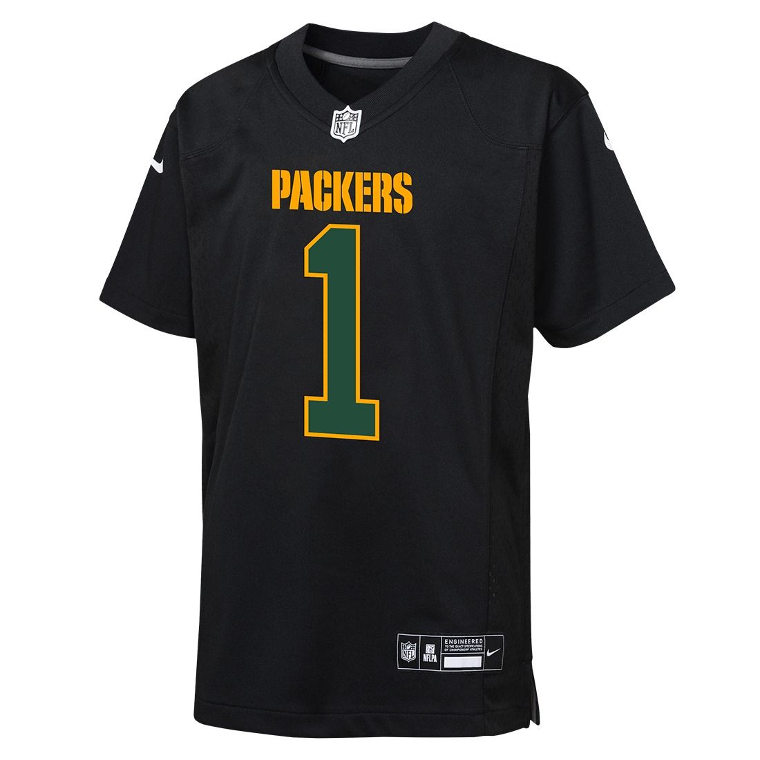 Packers Nike Youth #1 Parsons Black Game Jersey