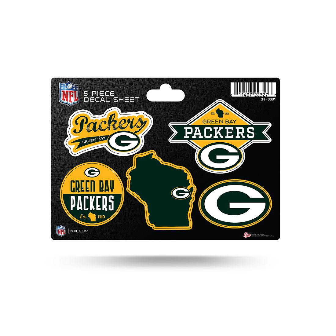 Packers 5-Pack Decal Sheet 5 Packers 5-Pack Decal Sheet