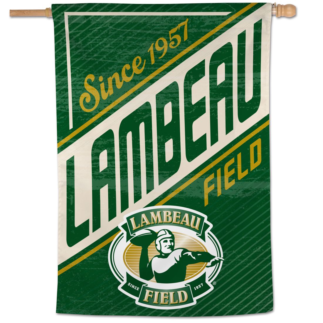 Lambeau Field Vintage Stripe Vertical Banner Flag