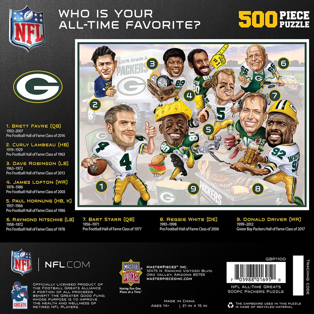 Packers All-Time Greats 500-Piece Puzzle