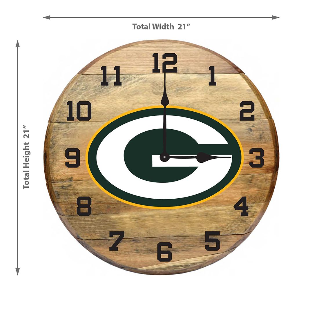 Packers Reclaimed Oak Clock