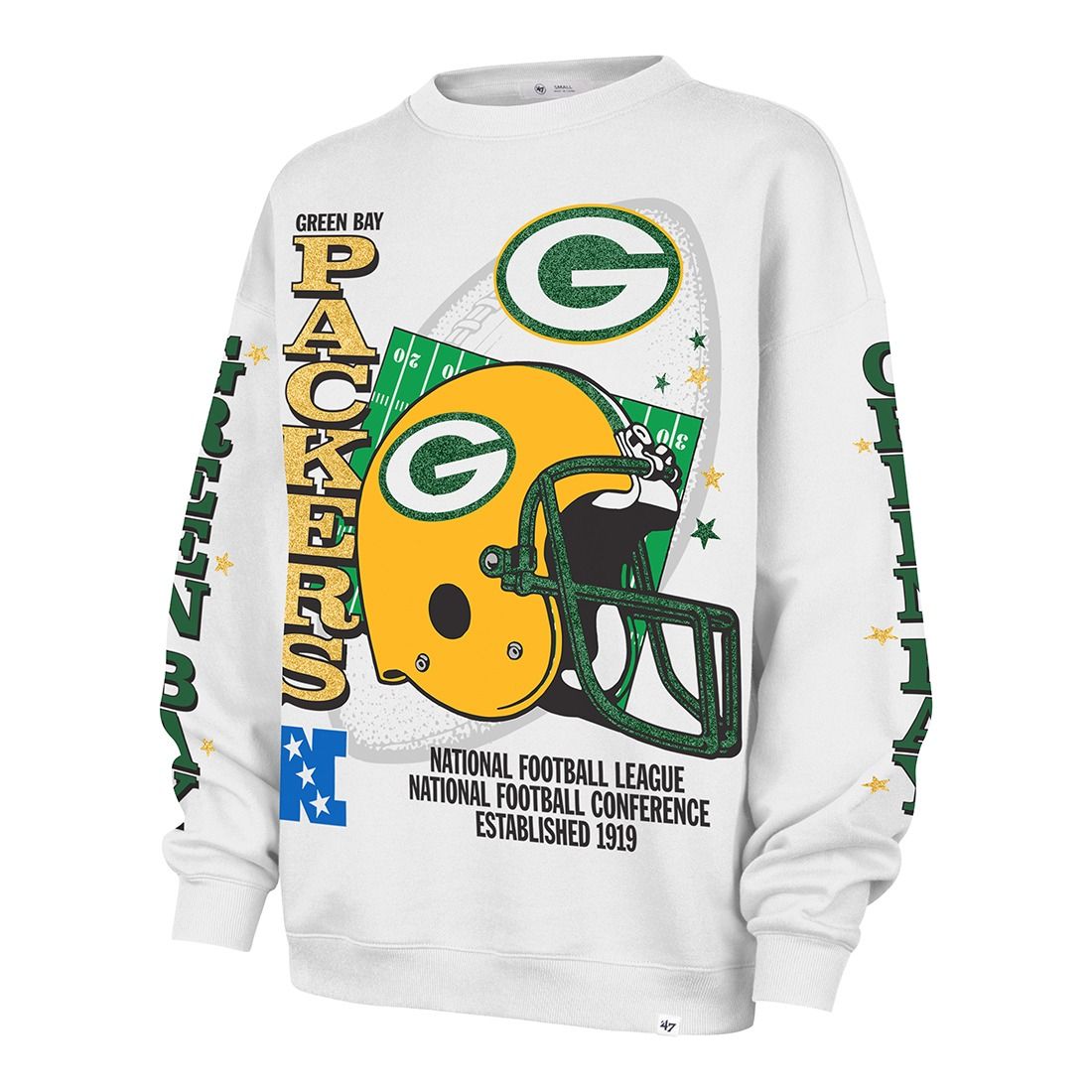 Packers '47 Womens Thunderous Oversized Crew 7 Packers '47 Womens Thunderous Oversized Crew