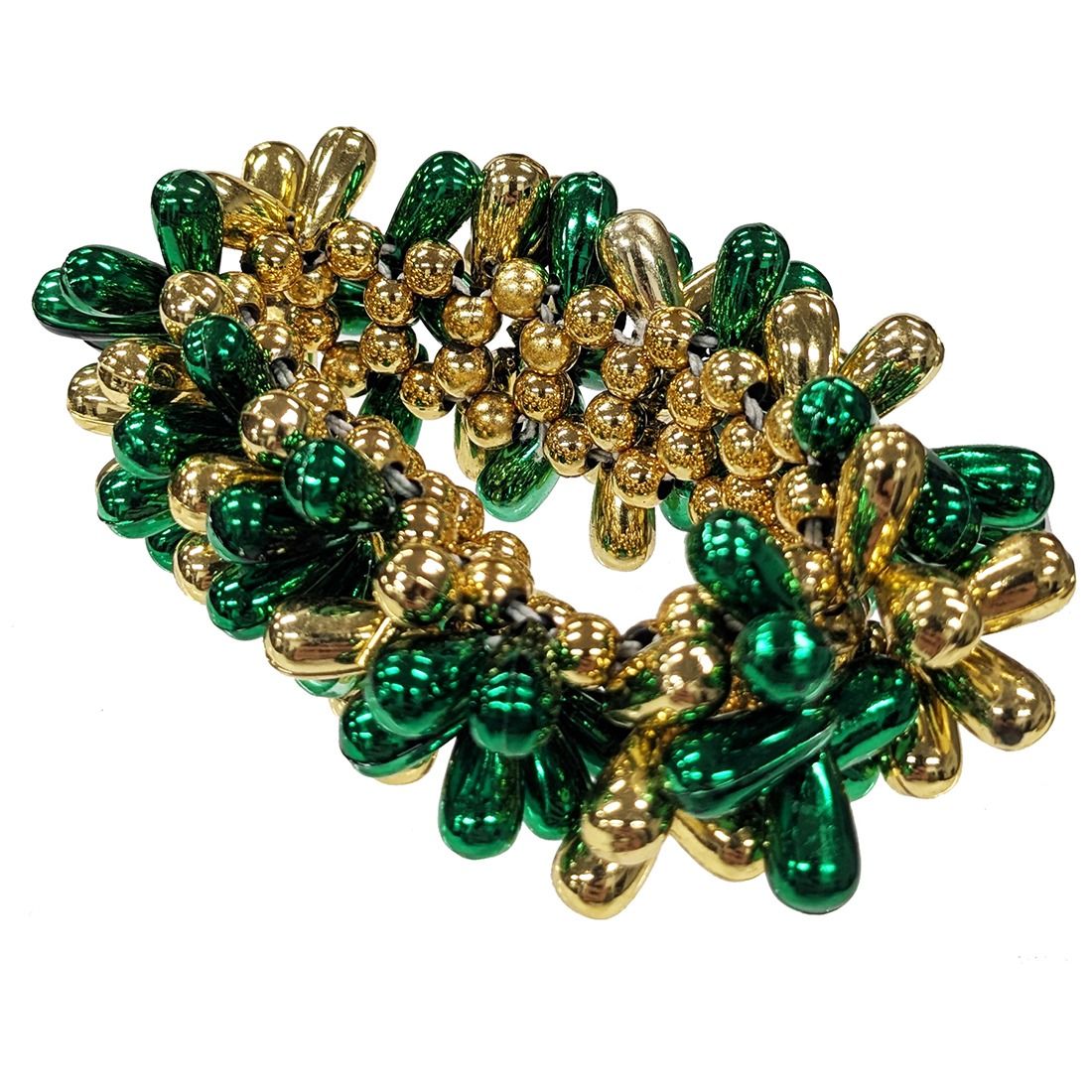 Packers Green & Gold Beaded Hair Scrunchie 11 Packers Green & Gold Beaded Hair Scrunchie