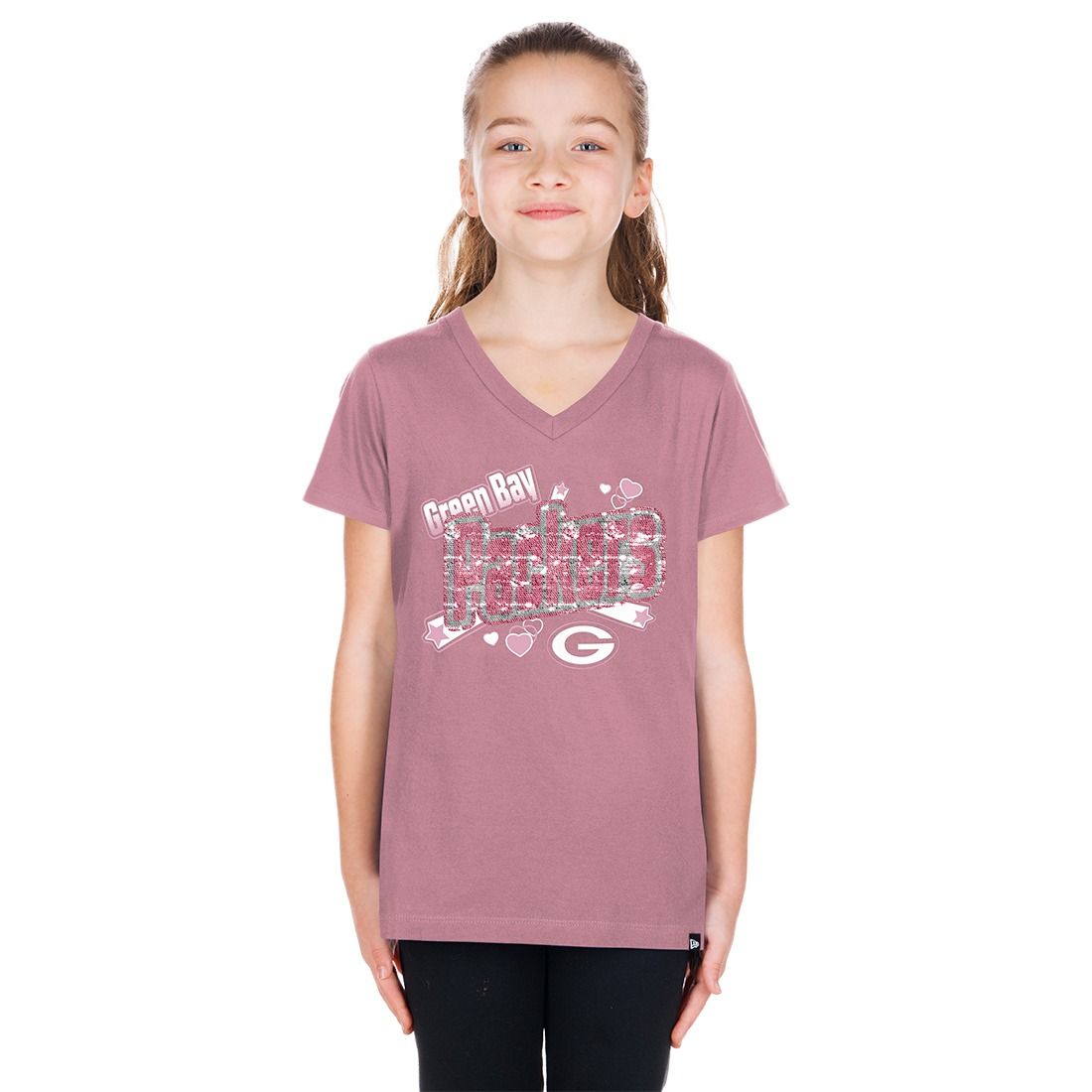 Packers New Era Girls Starburst Sequin T-Shirt