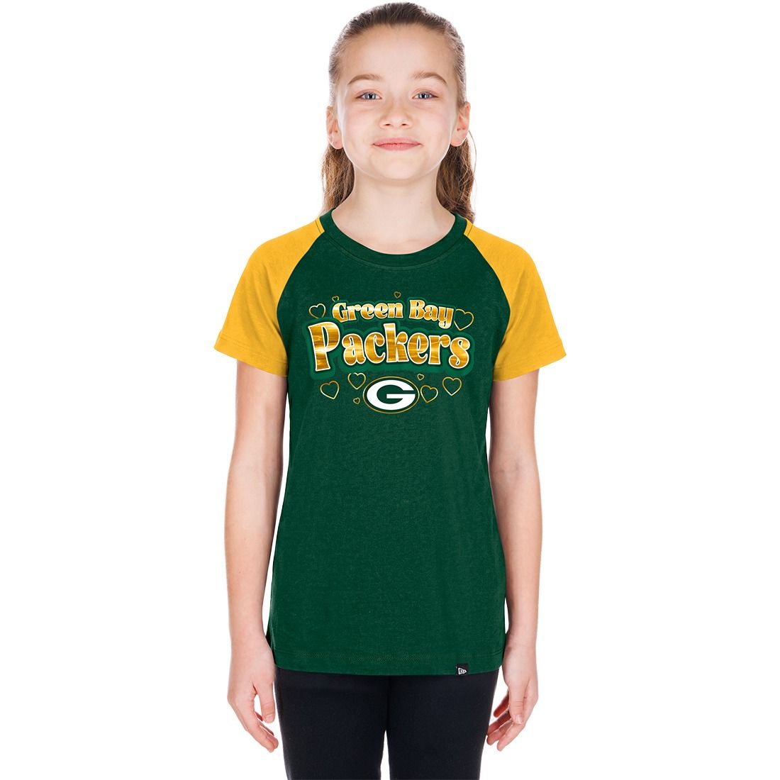 Packers New Era Girls Heart Flutter T-Shirt 18 Packers New Era Girls Heart Flutter T-Shirt