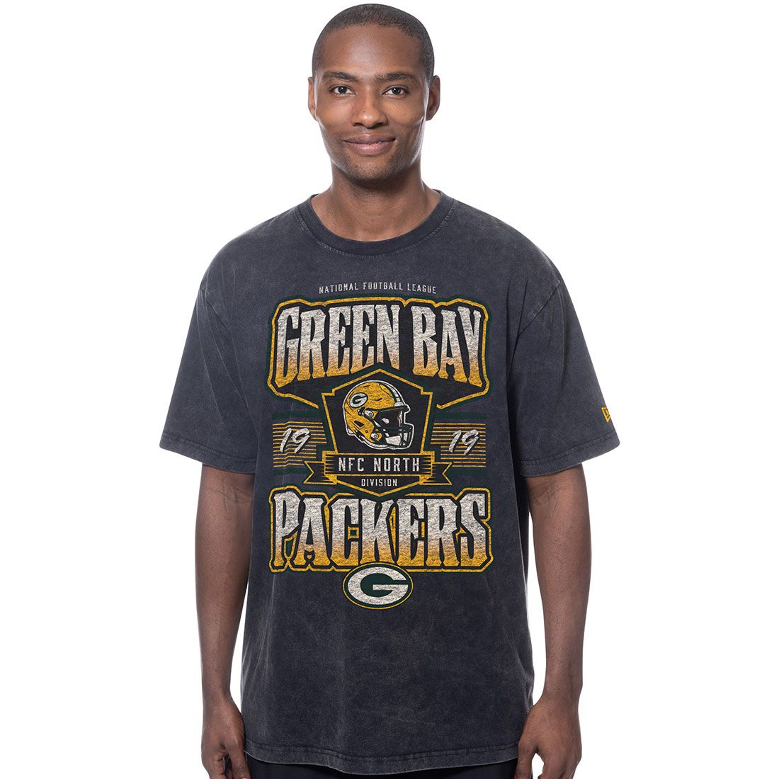 Packers New Era Helmet Mineral Wash T-Shirt