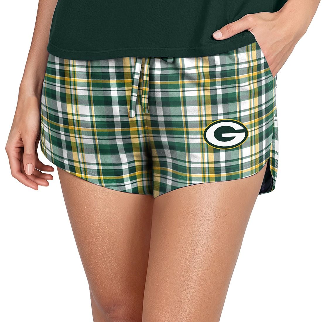 Packers College Concepts Womens Medley Plaid Short