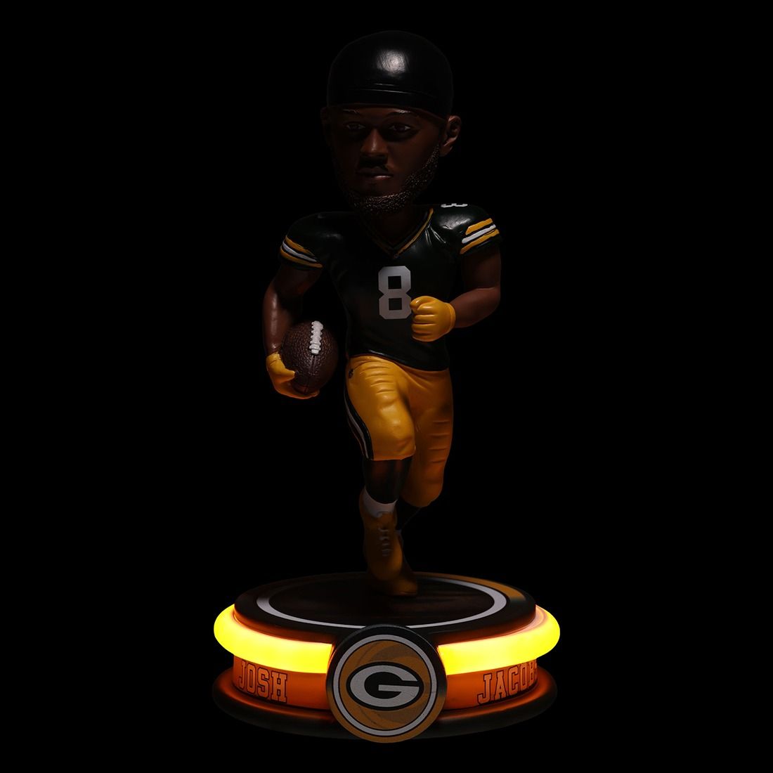 Packers FOCO #8 Josh Jacobs Neon Bobblehead 3 Packers FOCO #8 Josh Jacobs Neon Bobblehead